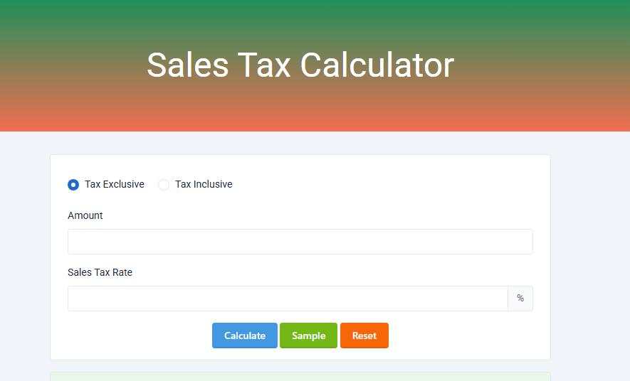 Free Online Tax Calculation Tool